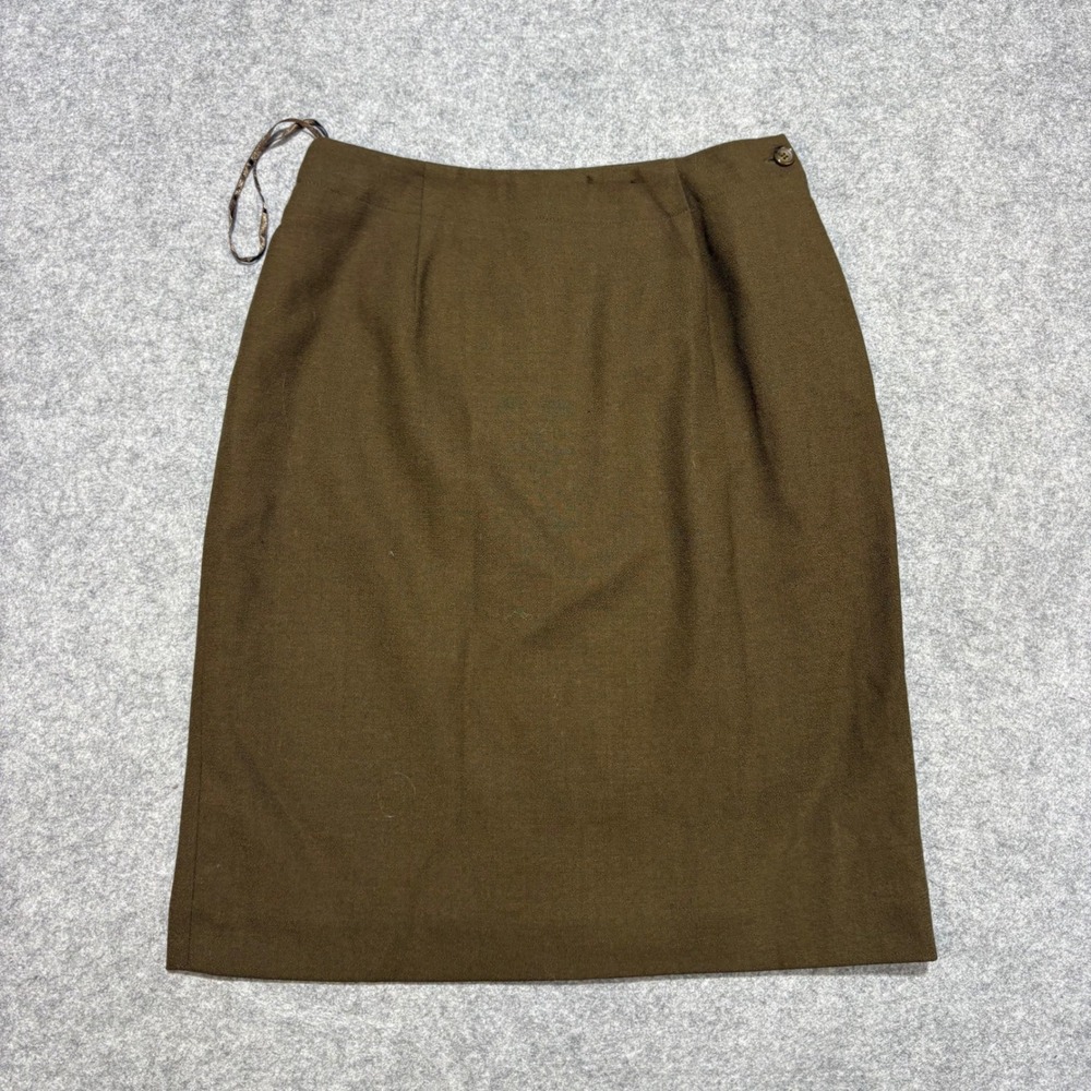 Jones New York Womens Brown 100% Wool Pencil Skirt Size 8 Professional Midi